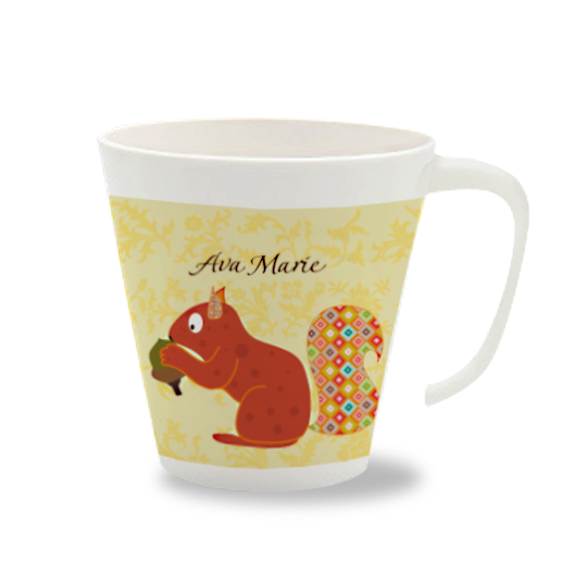 Personalisierte Tasse Floral Eichhörnchen