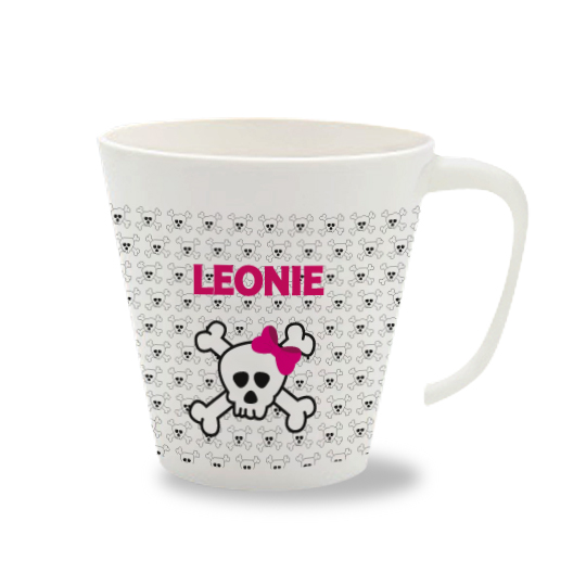 Personalisierte Tasse Totenkopf pink