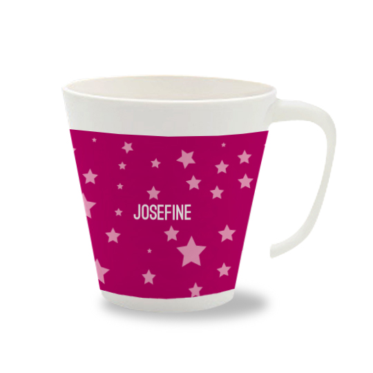 Personalisierte Tasse Sterne pink