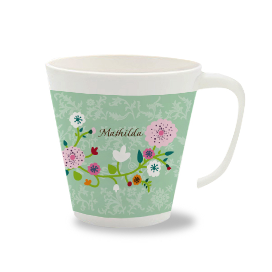 Personalisierte Tasse Floral mint