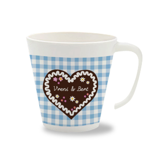 Personalisierte Tasse Herz blau