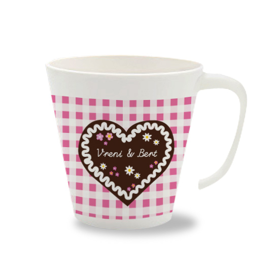 Personalisierte Tasse Herz rosa