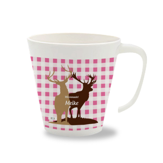 Personalisierte Tasse Hirsch rosa